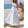 imagePRETTYGARDEN Womens Boho Maxi Dress 2026 Summer Cap Sleeve Long Flowy Beach Vacation Floral Sundresses Spring Resort WearBlue Striped