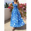 imagePRETTYGARDEN Womens Boho Maxi Dress 2026 Summer Cap Sleeve Long Flowy Beach Vacation Floral Sundresses Spring Resort WearBlue White Floral