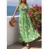 imagePRETTYGARDEN Womens Boho Maxi Dress 2026 Summer Cap Sleeve Long Flowy Beach Vacation Floral Sundresses Spring Resort WearGreen White Floral