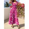 imagePRETTYGARDEN Womens Boho Maxi Dress 2026 Summer Cap Sleeve Long Flowy Beach Vacation Floral Sundresses Spring Resort WearRose Red White Floral