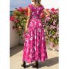imagePRETTYGARDEN Womens Boho Maxi Dress 2026 Summer Cap Sleeve Long Flowy Beach Vacation Floral Sundresses Spring Resort WearRose Red White Floral
