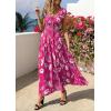 imagePRETTYGARDEN Womens Boho Maxi Dress 2026 Summer Cap Sleeve Long Flowy Beach Vacation Floral Sundresses Spring Resort WearRose Red White Floral