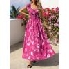 imagePRETTYGARDEN Womens Boho Maxi Dress 2026 Summer Cap Sleeve Long Flowy Beach Vacation Floral Sundresses Spring Resort WearRose Red White Floral