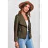 imagePRETTYGARDEN Womens Faux Suede Jackets 2026 Fashion Fall Clothes Long Sleeve Open Front Cropped Coat OutwearArmy Green