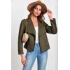 imagePRETTYGARDEN Womens Faux Suede Jackets 2026 Fashion Fall Clothes Long Sleeve Open Front Cropped Coat OutwearArmy Green