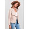 imagePRETTYGARDEN Womens Faux Suede Jackets 2026 Fashion Fall Clothes Long Sleeve Open Front Cropped Coat OutwearBeige Apricot
