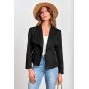 imagePRETTYGARDEN Womens Faux Suede Jackets 2026 Fashion Fall Clothes Long Sleeve Open Front Cropped Coat OutwearBlack