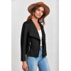 imagePRETTYGARDEN Womens Faux Suede Jackets 2026 Fashion Fall Clothes Long Sleeve Open Front Cropped Coat OutwearBlack
