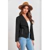 imagePRETTYGARDEN Womens Faux Suede Jackets 2026 Fashion Fall Clothes Long Sleeve Open Front Cropped Coat OutwearBlack
