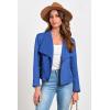 imagePRETTYGARDEN Womens Faux Suede Jackets 2026 Fashion Fall Clothes Long Sleeve Open Front Cropped Coat OutwearBlue