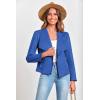 imagePRETTYGARDEN Womens Faux Suede Jackets 2026 Fashion Fall Clothes Long Sleeve Open Front Cropped Coat OutwearBlue