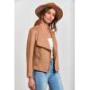 imagePRETTYGARDEN Womens Faux Suede Jackets 2026 Fashion Fall Clothes Long Sleeve Open Front Cropped Coat OutwearCamel