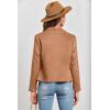 imagePRETTYGARDEN Womens Faux Suede Jackets 2026 Fashion Fall Clothes Long Sleeve Open Front Cropped Coat OutwearCamel