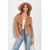 imagePRETTYGARDEN Womens Faux Suede Jackets 2026 Fashion Fall Clothes Long Sleeve Open Front Cropped Coat OutwearCamel