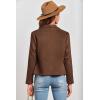 imagePRETTYGARDEN Womens Faux Suede Jackets 2026 Fashion Fall Clothes Long Sleeve Open Front Cropped Coat OutwearCoffee