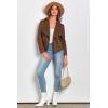 imagePRETTYGARDEN Womens Faux Suede Jackets 2026 Fashion Fall Clothes Long Sleeve Open Front Cropped Coat OutwearCoffee