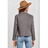 imagePRETTYGARDEN Womens Faux Suede Jackets 2026 Fashion Fall Clothes Long Sleeve Open Front Cropped Coat OutwearGrey