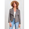 imagePRETTYGARDEN Womens Faux Suede Jackets 2026 Fashion Fall Clothes Long Sleeve Open Front Cropped Coat OutwearGrey