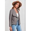 imagePRETTYGARDEN Womens Faux Suede Jackets 2026 Fashion Fall Clothes Long Sleeve Open Front Cropped Coat OutwearGrey