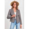 imagePRETTYGARDEN Womens Faux Suede Jackets 2026 Fashion Fall Clothes Long Sleeve Open Front Cropped Coat OutwearGrey