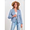 imagePRETTYGARDEN Womens Faux Suede Jackets 2026 Fashion Fall Clothes Long Sleeve Open Front Cropped Coat OutwearLight Blue