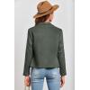 imagePRETTYGARDEN Womens Faux Suede Jackets 2026 Fashion Fall Clothes Long Sleeve Open Front Cropped Coat OutwearLight Green