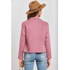 imagePRETTYGARDEN Womens Faux Suede Jackets 2026 Fashion Fall Clothes Long Sleeve Open Front Cropped Coat OutwearPink