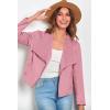 imagePRETTYGARDEN Womens Faux Suede Jackets 2026 Fashion Fall Clothes Long Sleeve Open Front Cropped Coat OutwearPink