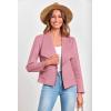 imagePRETTYGARDEN Womens Faux Suede Jackets 2026 Fashion Fall Clothes Long Sleeve Open Front Cropped Coat OutwearPink