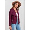 imagePRETTYGARDEN Womens Faux Suede Jackets 2026 Fashion Fall Clothes Long Sleeve Open Front Cropped Coat OutwearPurple Red