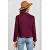 imagePRETTYGARDEN Womens Faux Suede Jackets 2026 Fashion Fall Clothes Long Sleeve Open Front Cropped Coat OutwearPurple Red
