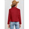 imagePRETTYGARDEN Womens Faux Suede Jackets 2026 Fashion Fall Clothes Long Sleeve Open Front Cropped Coat OutwearRed