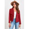 imagePRETTYGARDEN Womens Faux Suede Jackets 2026 Fashion Fall Clothes Long Sleeve Open Front Cropped Coat OutwearRed