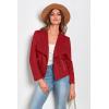 imagePRETTYGARDEN Womens Faux Suede Jackets 2026 Fashion Fall Clothes Long Sleeve Open Front Cropped Coat OutwearRed