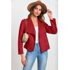 imagePRETTYGARDEN Womens Faux Suede Jackets 2026 Fashion Fall Clothes Long Sleeve Open Front Cropped Coat OutwearRed