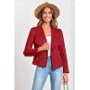 imagePRETTYGARDEN Womens Faux Suede Jackets 2026 Fashion Fall Clothes Long Sleeve Open Front Cropped Coat OutwearRed