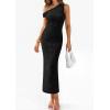 imagePRETTYGARDEN Womens Floral One Shoulder Maxi Dress 2026 Summer Spring Bodycon Ruched Side Slit Elegant Cocktail Party DressesBlack