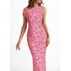 imagePRETTYGARDEN Womens Floral One Shoulder Maxi Dress 2026 Summer Spring Bodycon Ruched Side Slit Elegant Cocktail Party DressesPink