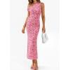 imagePRETTYGARDEN Womens Floral One Shoulder Maxi Dress 2026 Summer Spring Bodycon Ruched Side Slit Elegant Cocktail Party DressesPink