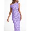 imagePRETTYGARDEN Womens Floral One Shoulder Maxi Dress 2026 Summer Spring Bodycon Ruched Side Slit Elegant Cocktail Party DressesPurple