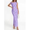 imagePRETTYGARDEN Womens Floral One Shoulder Maxi Dress 2026 Summer Spring Bodycon Ruched Side Slit Elegant Cocktail Party DressesPurple