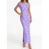 imagePRETTYGARDEN Womens Floral One Shoulder Maxi Dress 2026 Summer Spring Bodycon Ruched Side Slit Elegant Cocktail Party DressesPurple
