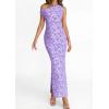 imagePRETTYGARDEN Womens Floral One Shoulder Maxi Dress 2026 Summer Spring Bodycon Ruched Side Slit Elegant Cocktail Party DressesPurple