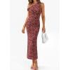 imagePRETTYGARDEN Womens Floral One Shoulder Maxi Dress 2026 Summer Spring Bodycon Ruched Side Slit Elegant Cocktail Party DressesWine Red