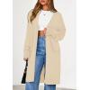 imagePRETTYGARDEN Womens Long Oversized Cardigans 2026 Fall Trendy Long Sleeve Open Front Chunky Sweater Knit Winter ClothingApricot