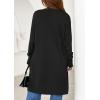 imagePRETTYGARDEN Womens Long Oversized Cardigans 2026 Fall Trendy Long Sleeve Open Front Chunky Sweater Knit Winter ClothingBlack