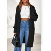 imagePRETTYGARDEN Womens Long Oversized Cardigans 2026 Fall Trendy Long Sleeve Open Front Chunky Sweater Knit Winter ClothingBlack