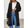 imagePRETTYGARDEN Womens Long Oversized Cardigans 2026 Fall Trendy Long Sleeve Open Front Chunky Sweater Knit Winter ClothingBlack