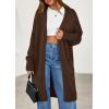 imagePRETTYGARDEN Womens Long Oversized Cardigans 2026 Fall Trendy Long Sleeve Open Front Chunky Sweater Knit Winter ClothingBrown