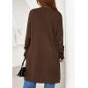 imagePRETTYGARDEN Womens Long Oversized Cardigans 2026 Fall Trendy Long Sleeve Open Front Chunky Sweater Knit Winter ClothingBrown